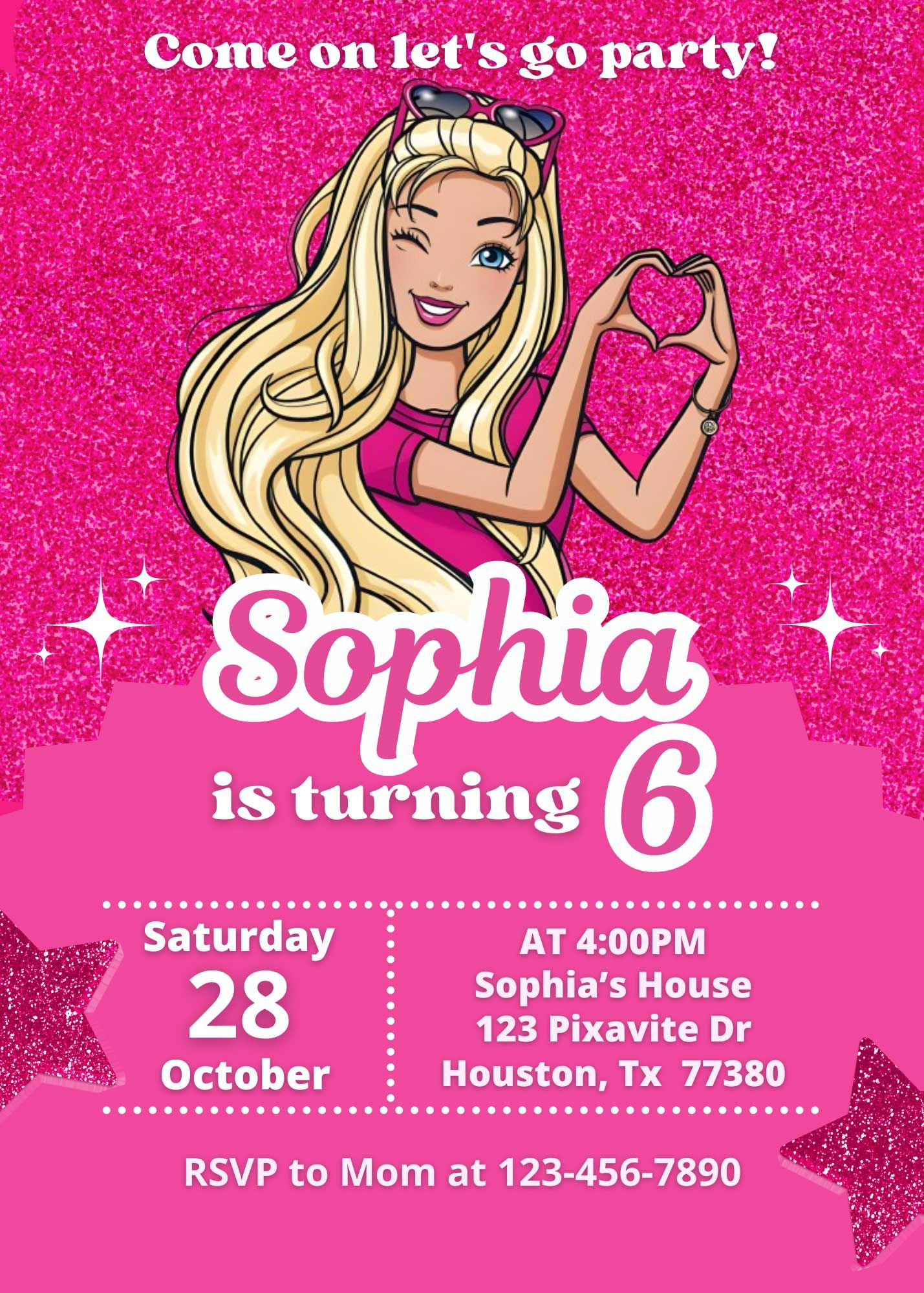 Barbie Invitations - Shop On Pinterest for Free Printable Barbie Birthday Party Invitations