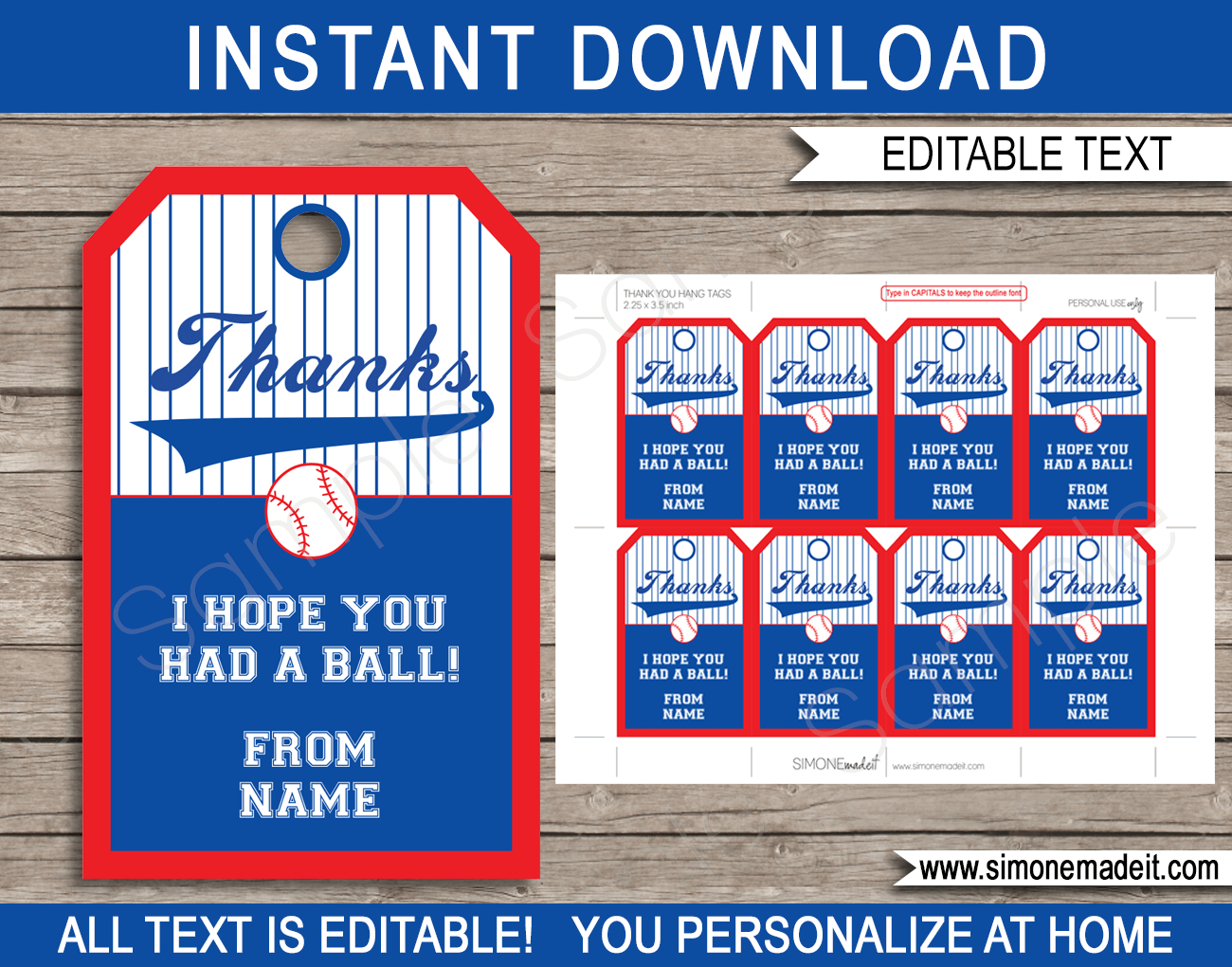 Baseball Party Favor Tags Template inside Free Printable Baseball Favor Tags