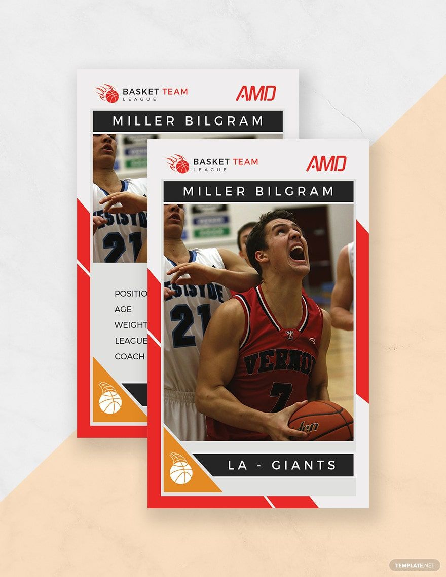 Basketball Team Trading Card Template In Publisher, Word, Psd for Free Printable Basketball Cards