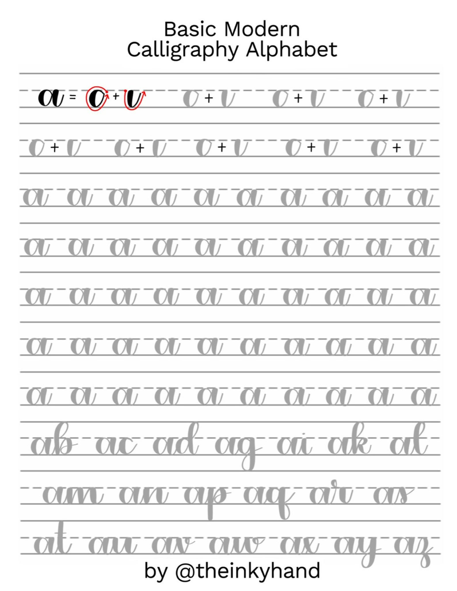 Beginner Printable Calligraphy Practice Sheets - Printable Party within Modern Calligraphy Practice Sheets Printable Free