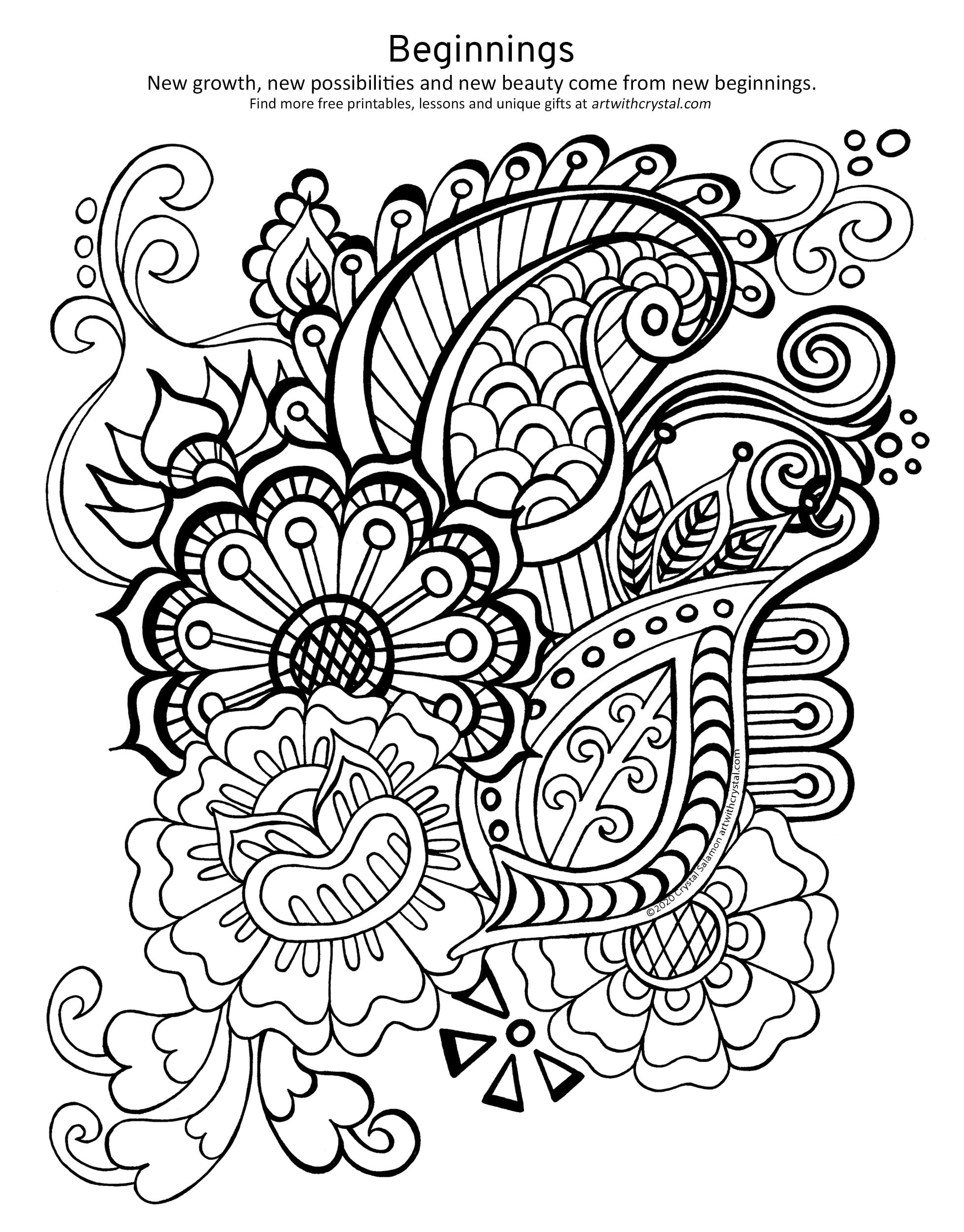 Beginnings Free Printable Henna Design Colouring Page | Art With pertaining to Free Printable Henna Tattoo Designs