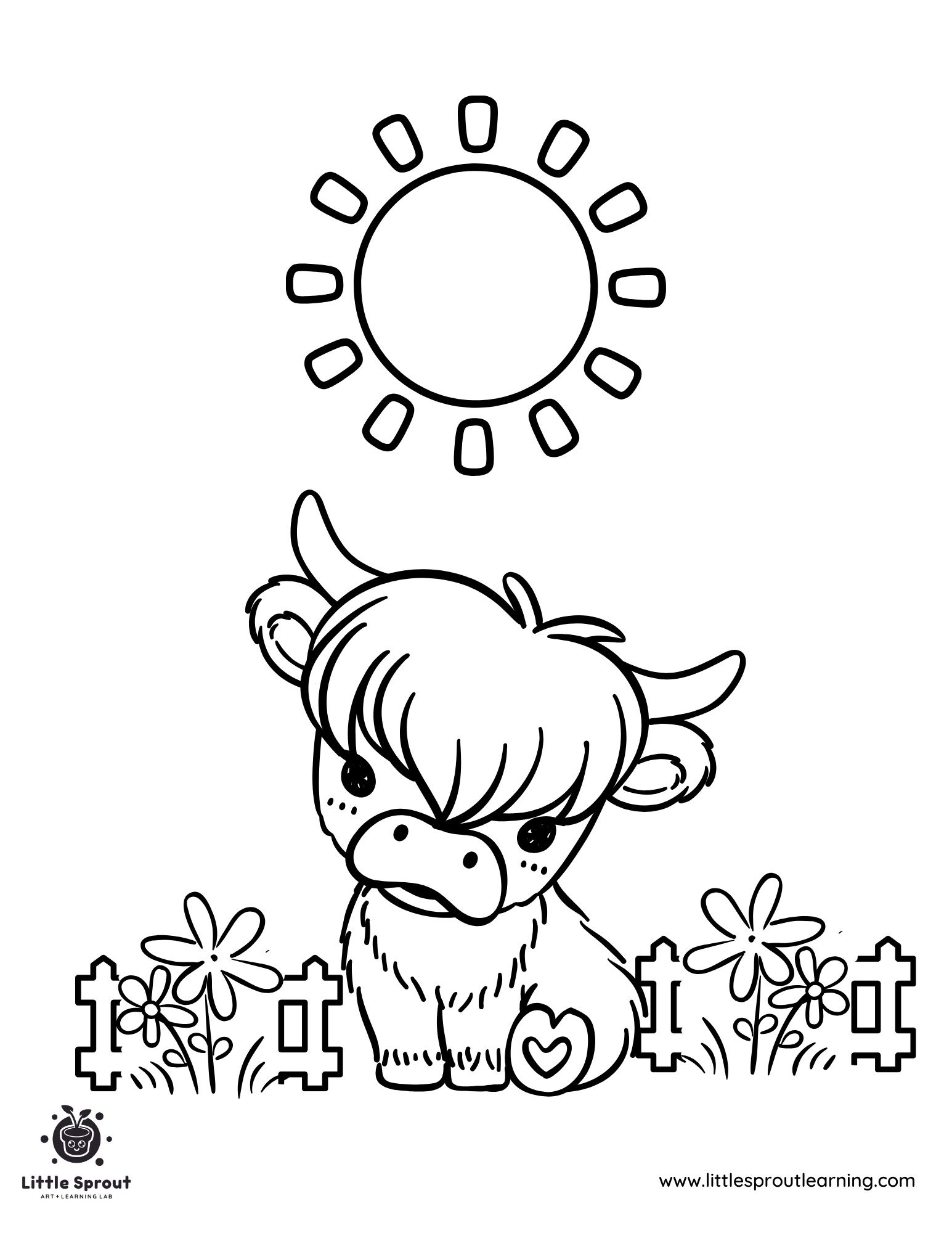 Best 30 Cow Coloring Pages - Little Sprout Art + Learning Lab pertaining to Coloring Pages Of Cows Free Printable