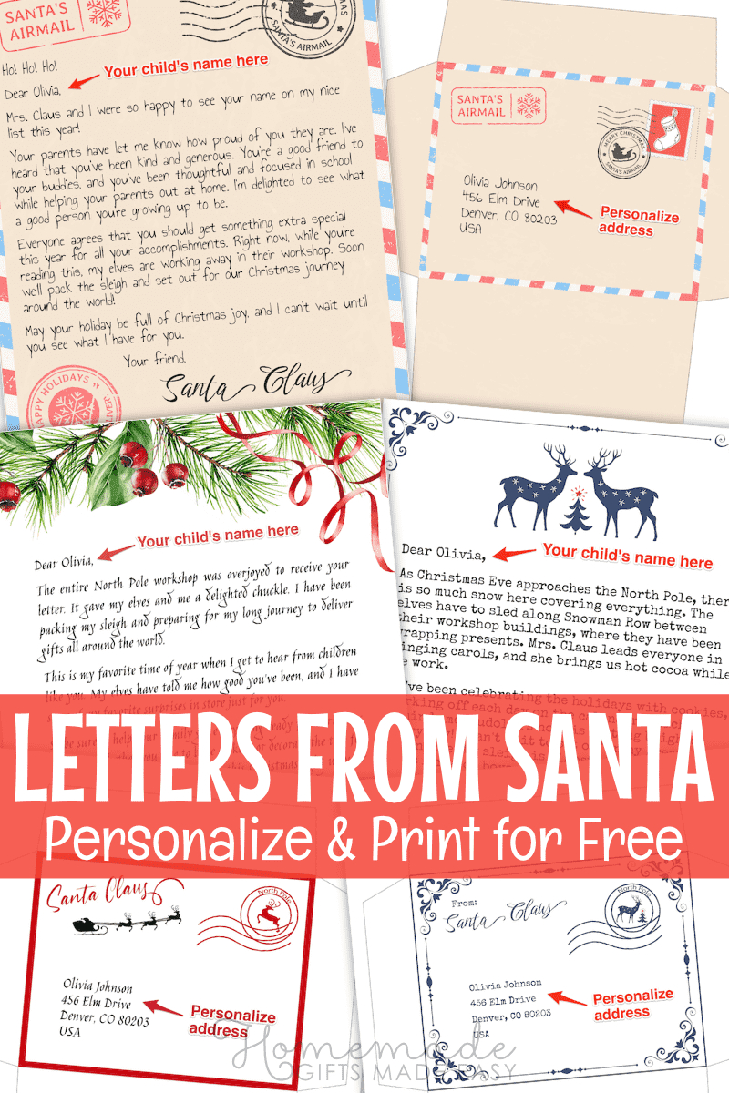 Best Free Printable Letter From Santa Templates throughout Free Personalized Printable Letters From Santa Claus