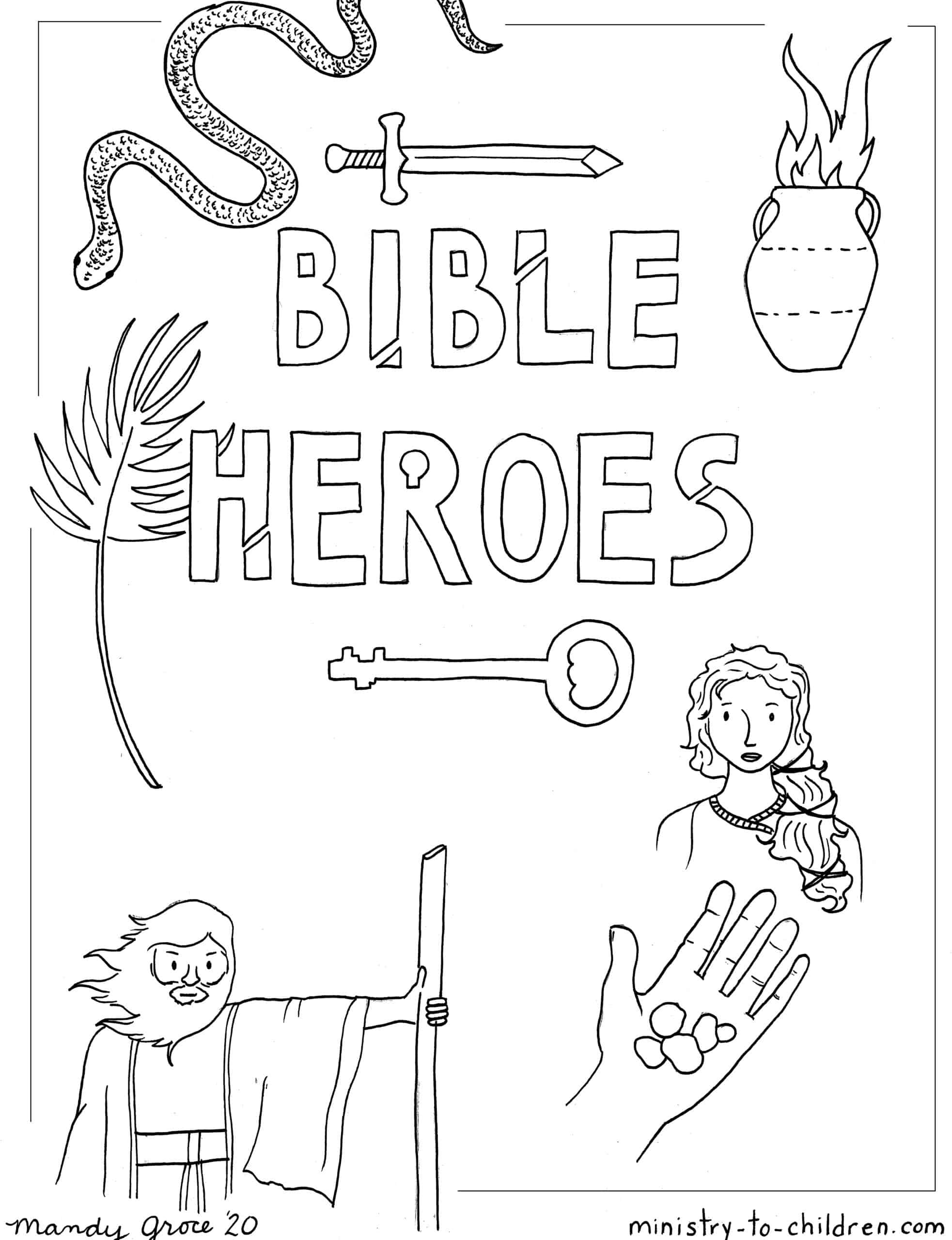 Bible Heroes Coloring Page - Ministry To Children within Free Printable Bible Characters Coloring Pages