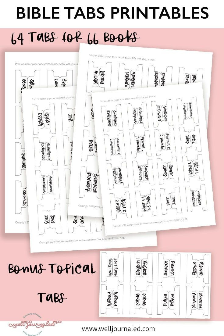 Bible Tabs | Bible Tabs Printable For Journaling Bible | Bible for Free Printable Books Of The Bible Tabs