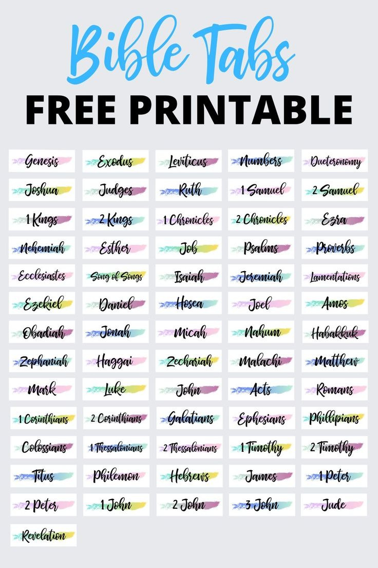 Bible Tabs Free Printable with regard to Bible Tabs Printable Free