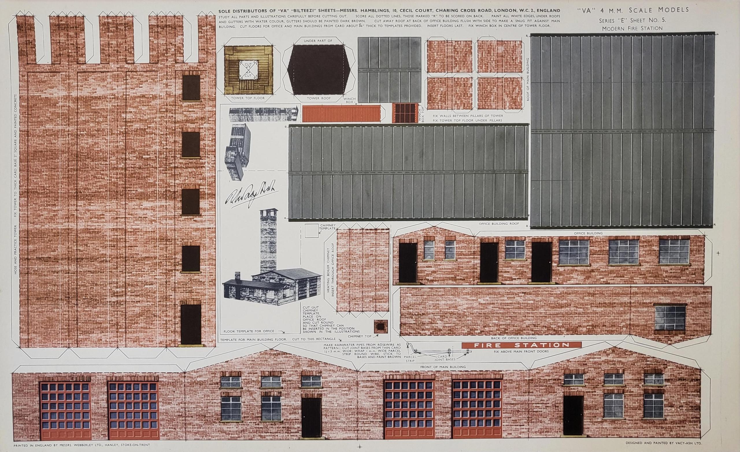 Bilteezi 4Mm/Oo Fire Station Building Kits Sheet No. E5 regarding Free Printable Model Railway Buildings