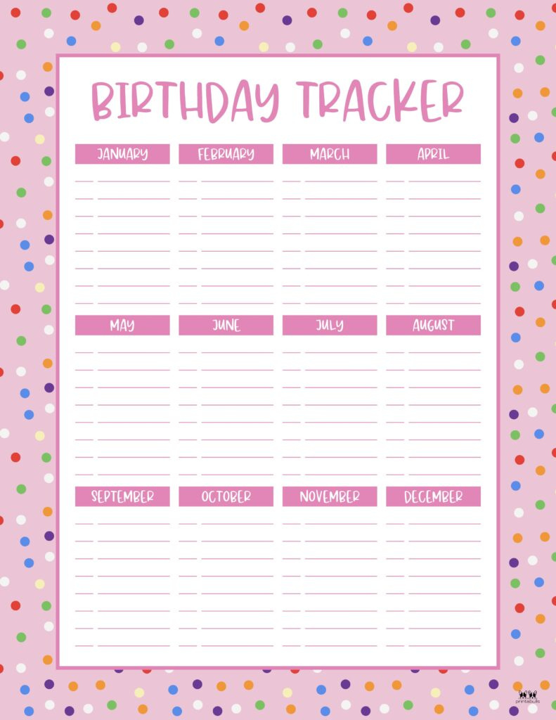 Birthday Calendars & Trackers - 20 Free Printables | Printabulls with Free Printable Birthday Scrolls