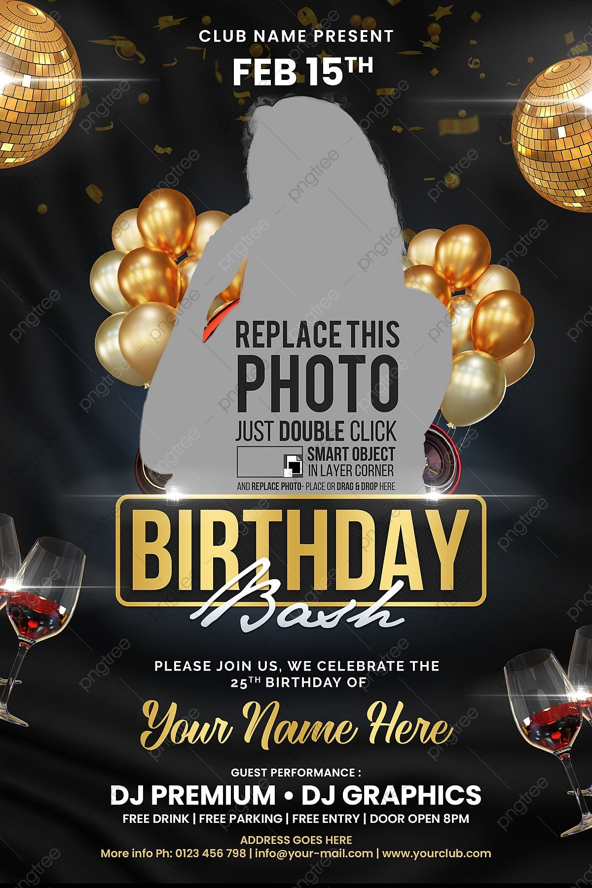 Birthday Party Flyer Png Transparent Images Free Download | Vector with regard to Free Printable Birthday Party Flyers