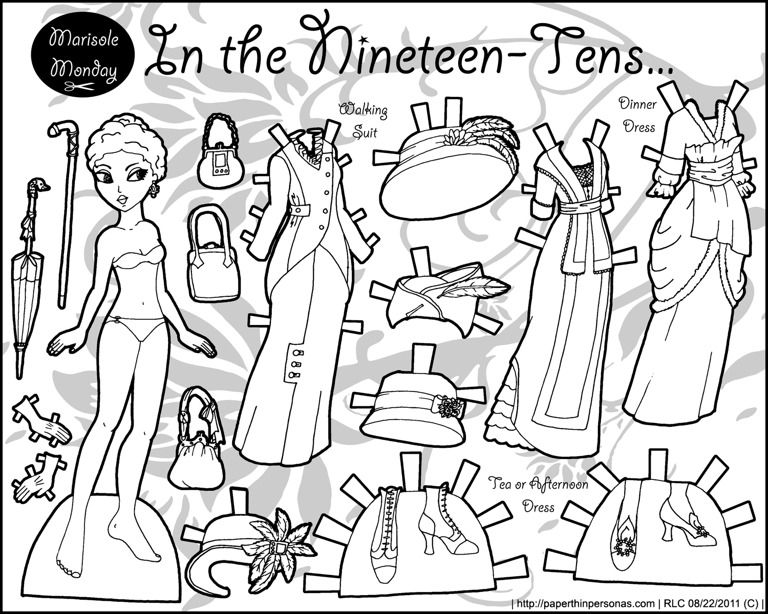 Black And White Printable Paper Dolls. Marisole Monday within Printable Paper Dolls To Color Free