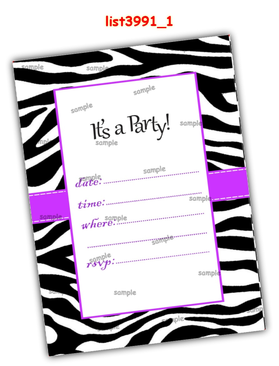 Black White Zebra Pattern Invitation Card Printed Cards | Design within Zebra Print Party Invitations Printable Free