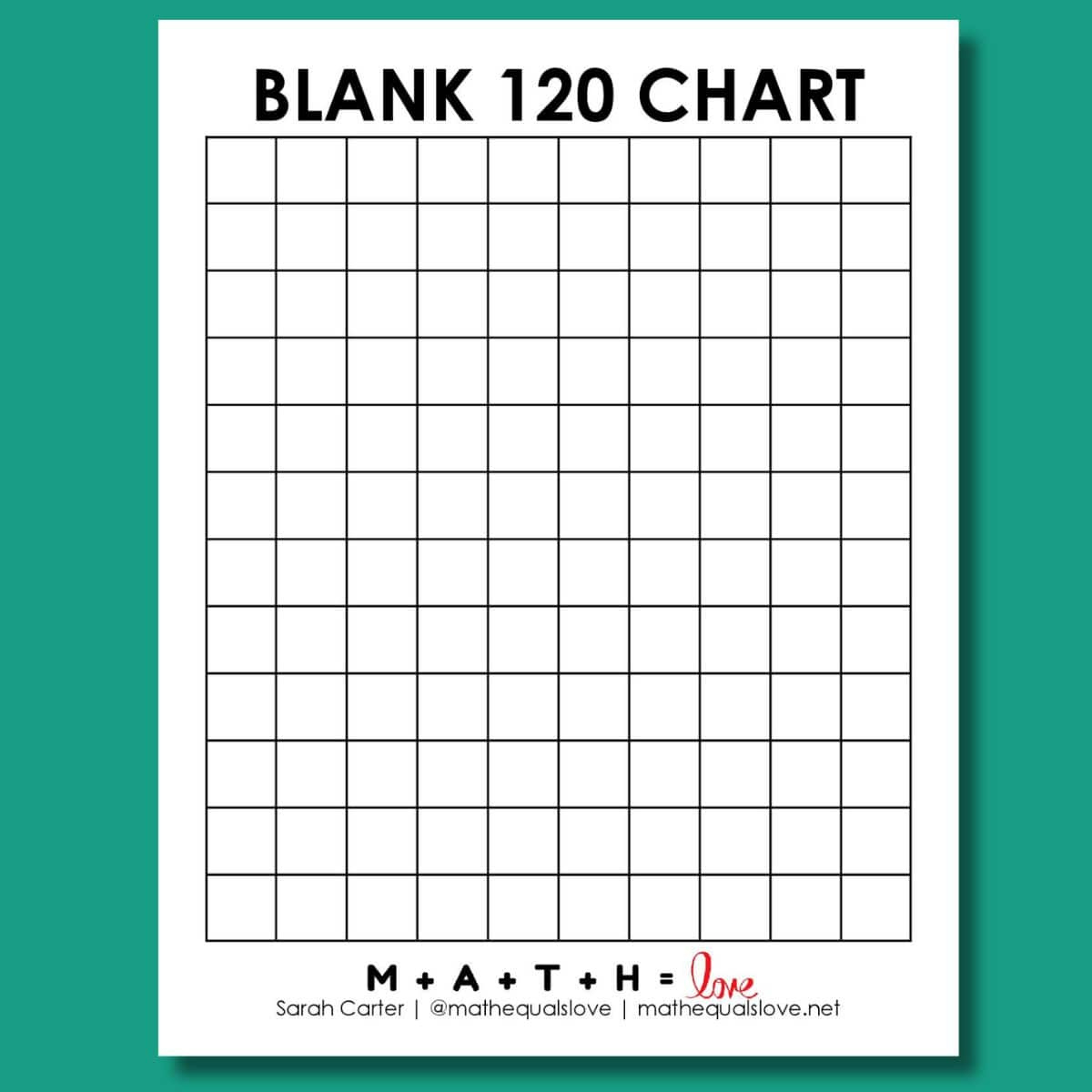 Blank 120 Chart [Free Printable Pdf] in Free Printable Blank 1 120 Chart