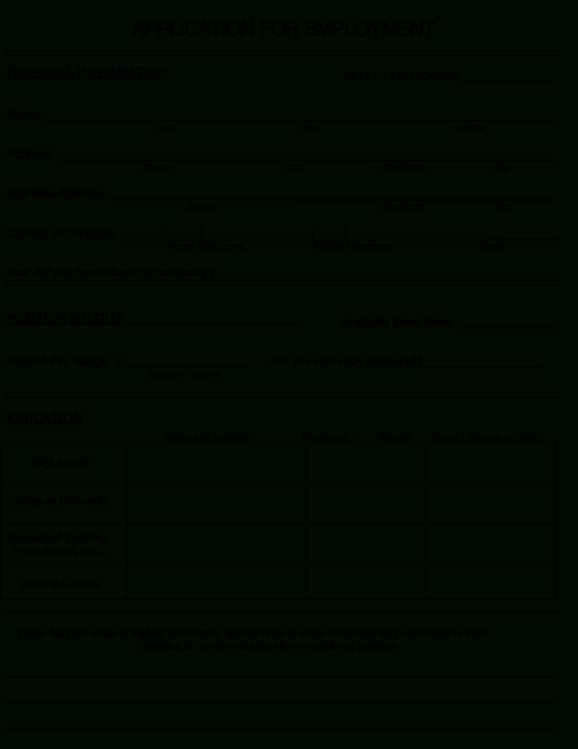 Blank Application For Employment - 10 Free Pdf Printables within Free Printable Application For Employment Template