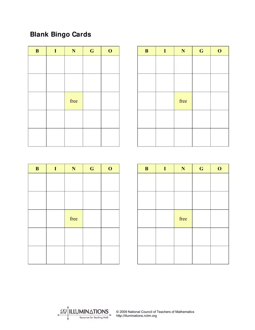 Blank Bingo Cards ≡ Fill Out Printable Pdf Forms Online inside Free Printable Blank Bingo Cards For Teachers