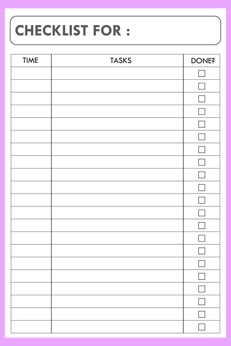 Blank Checklist Templates Free Printable Pdf for Printable Checklist Template Free