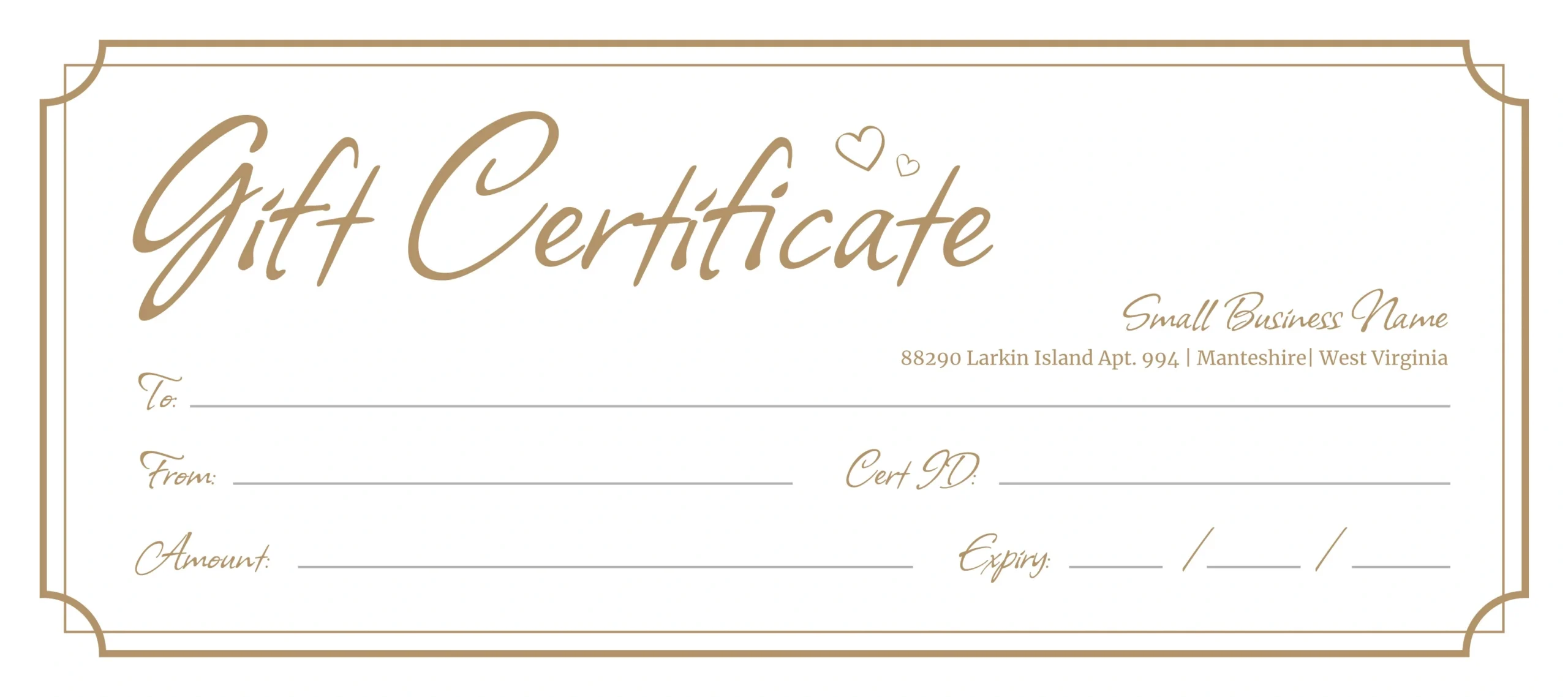 Blank Gift Certificate Free Google Docs Template - Gdoc.io with Free Printable Gift Certificate Template