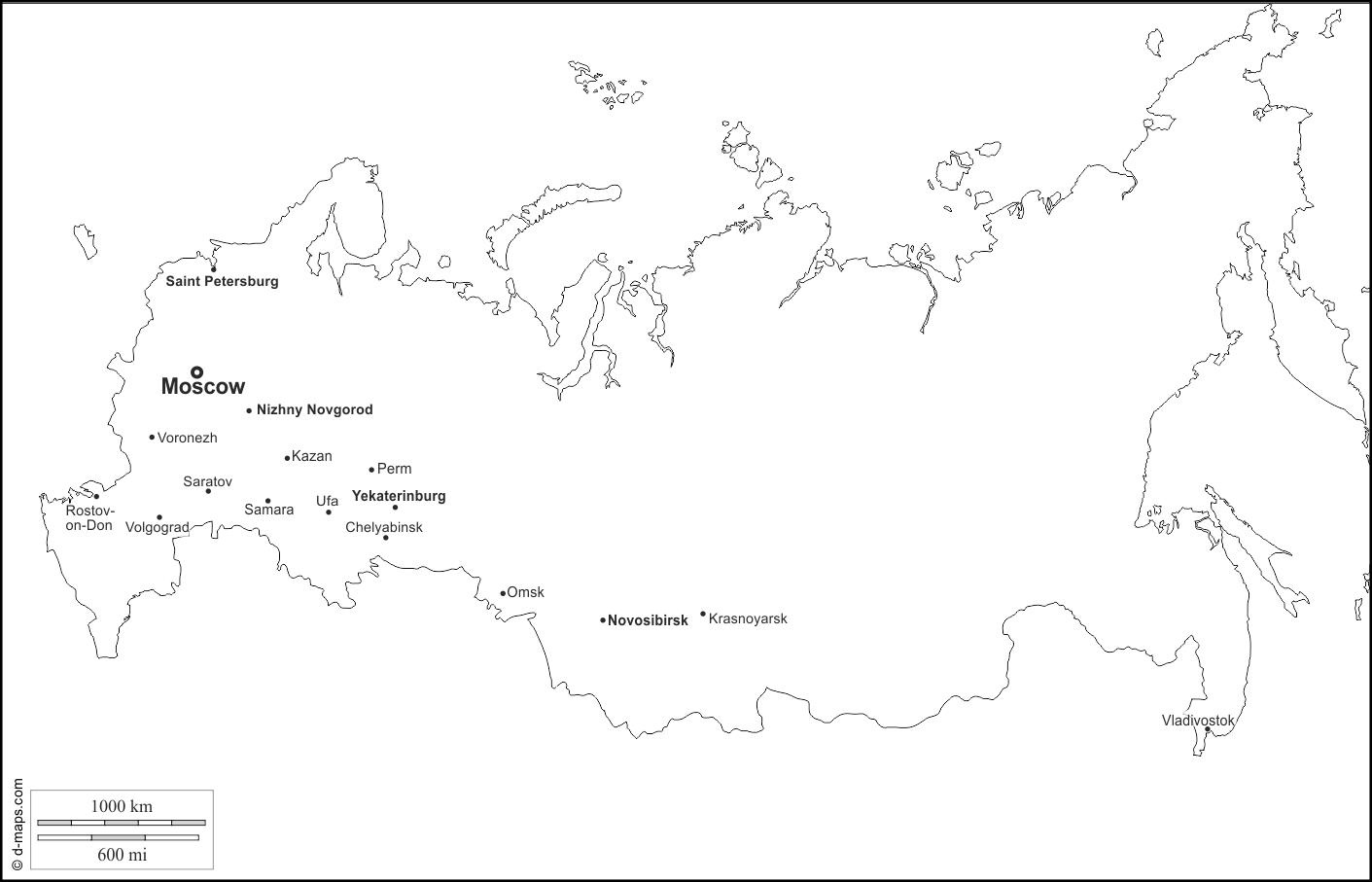 Blank Map Of Russia: Outline Map And Vector Map Of Russia in Free Printable Map Of Russia