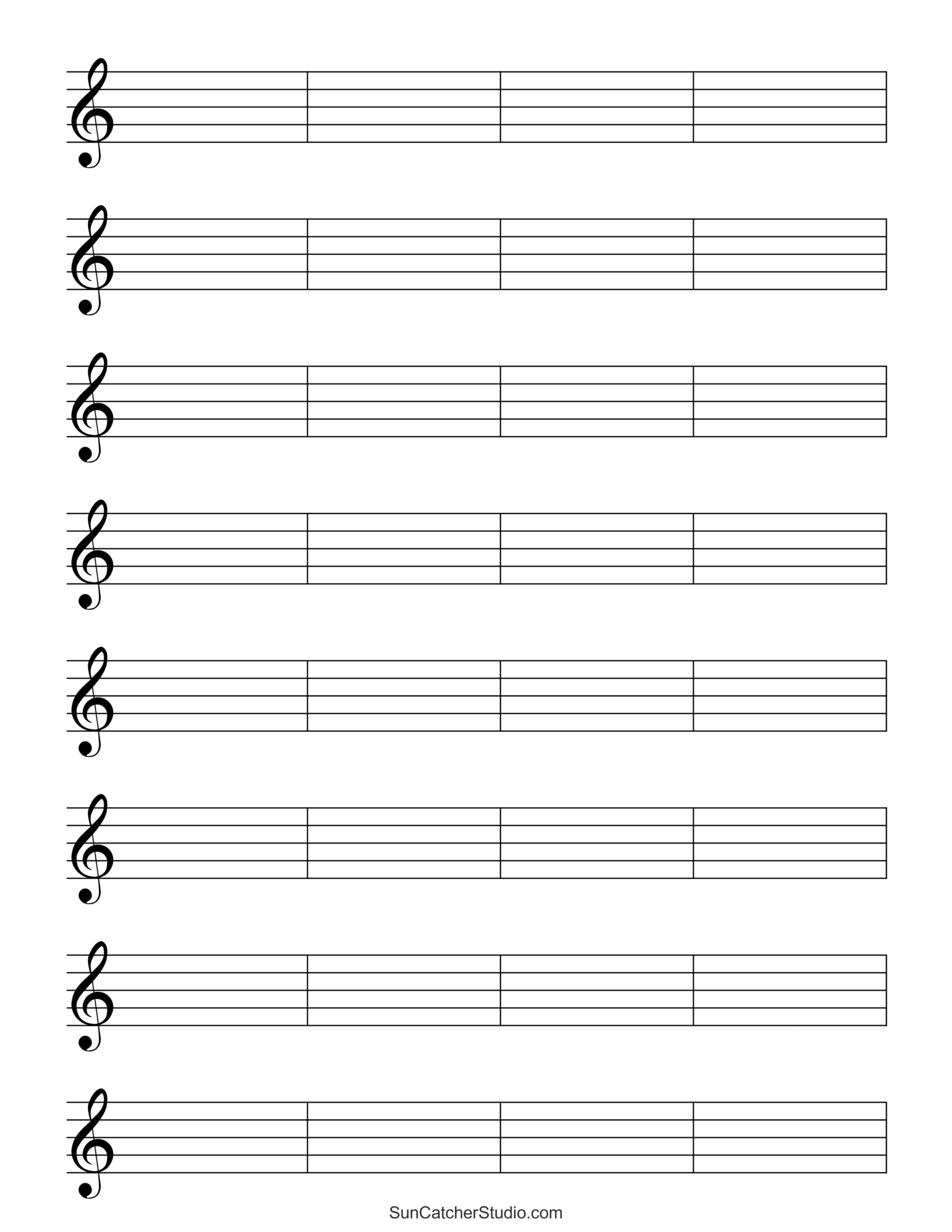 Blank Sheet Music (Free Printable Staff Paper) – Diy Projects throughout Free Printable Music Staff