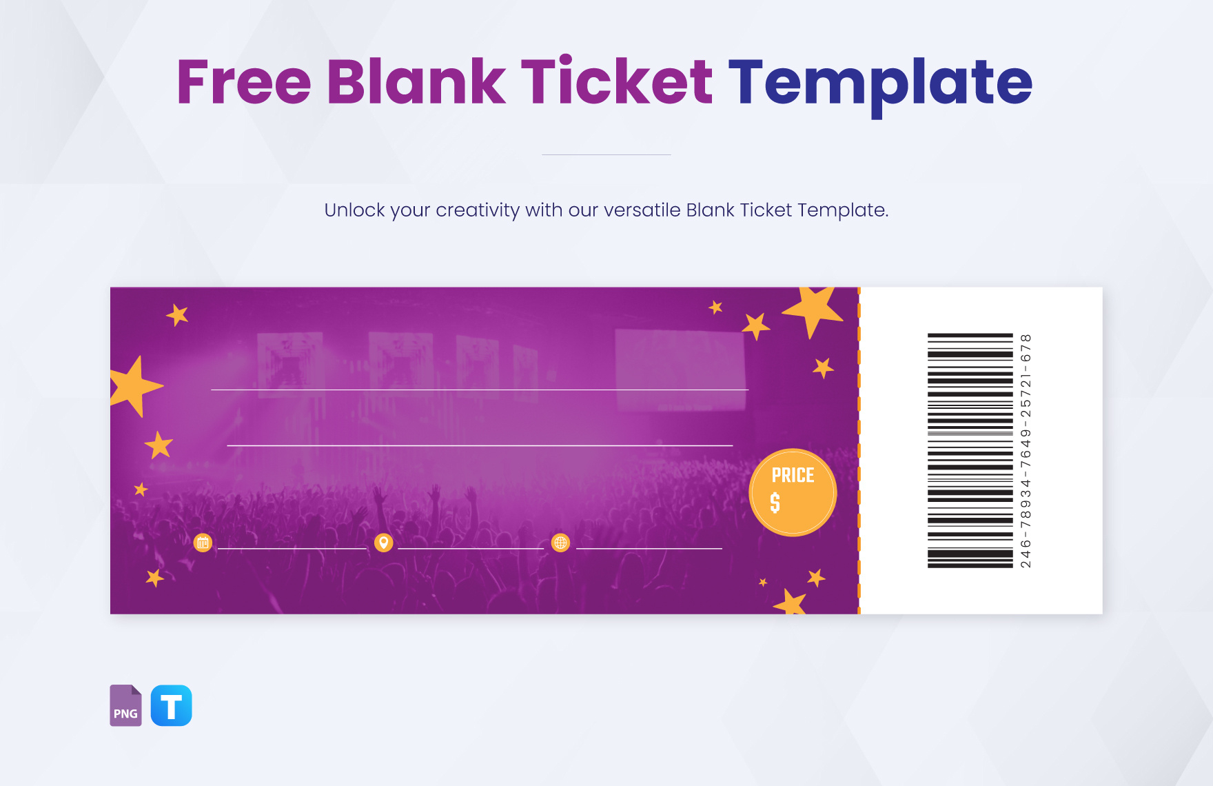 Blank Ticket Template In Png - Download | Template throughout Free Printable Admission Ticket Template