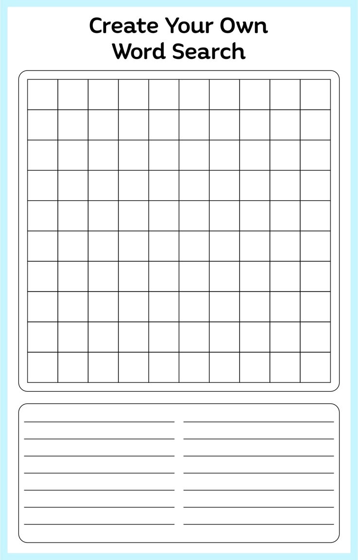 Blank Word Search Puzzles - 16 Free Pdf Printables | Printablee with Free Printable Make Your Own Word Search