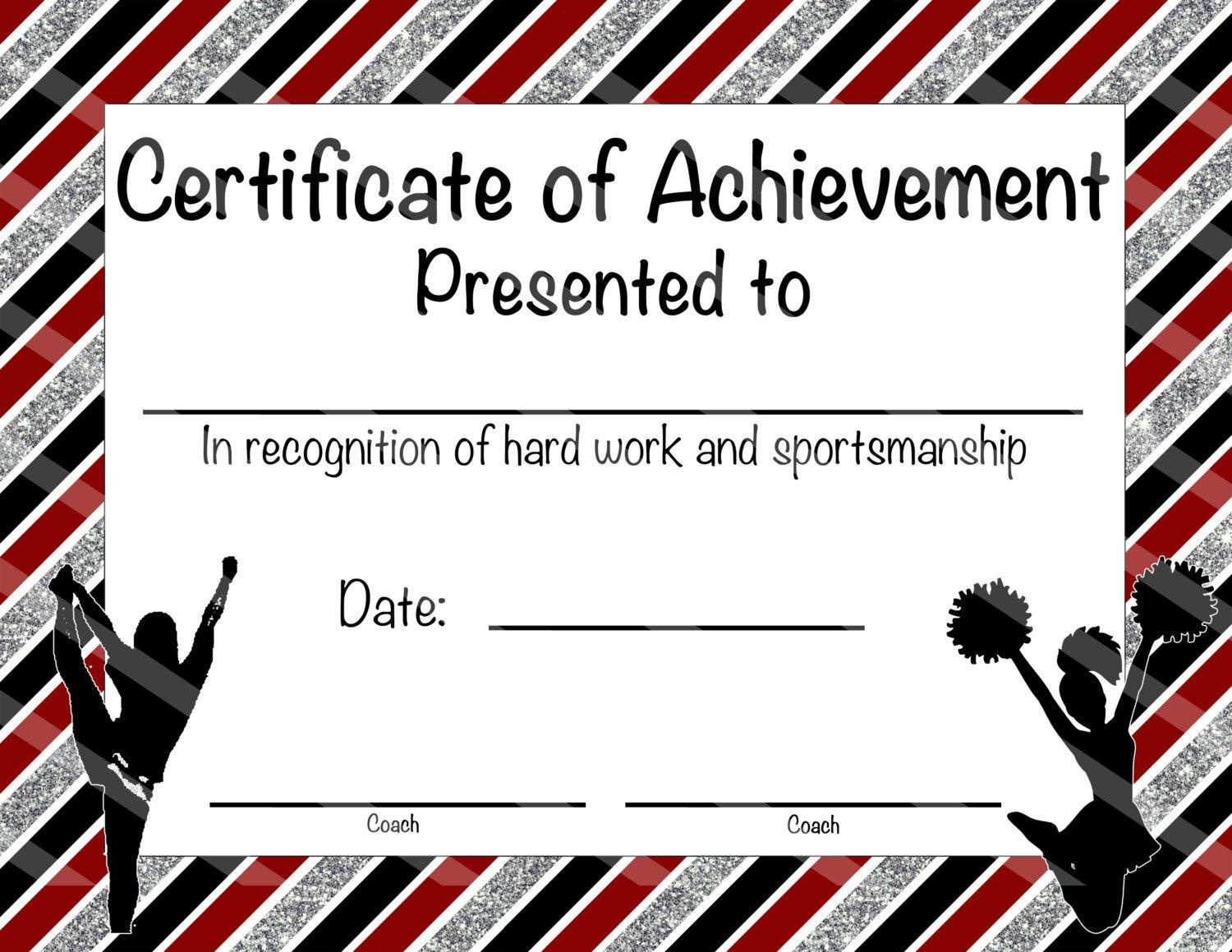 Blue And Silver Cheerleading Certificate Template | Postermywall with regard to Free Printable Cheerleader Certificates