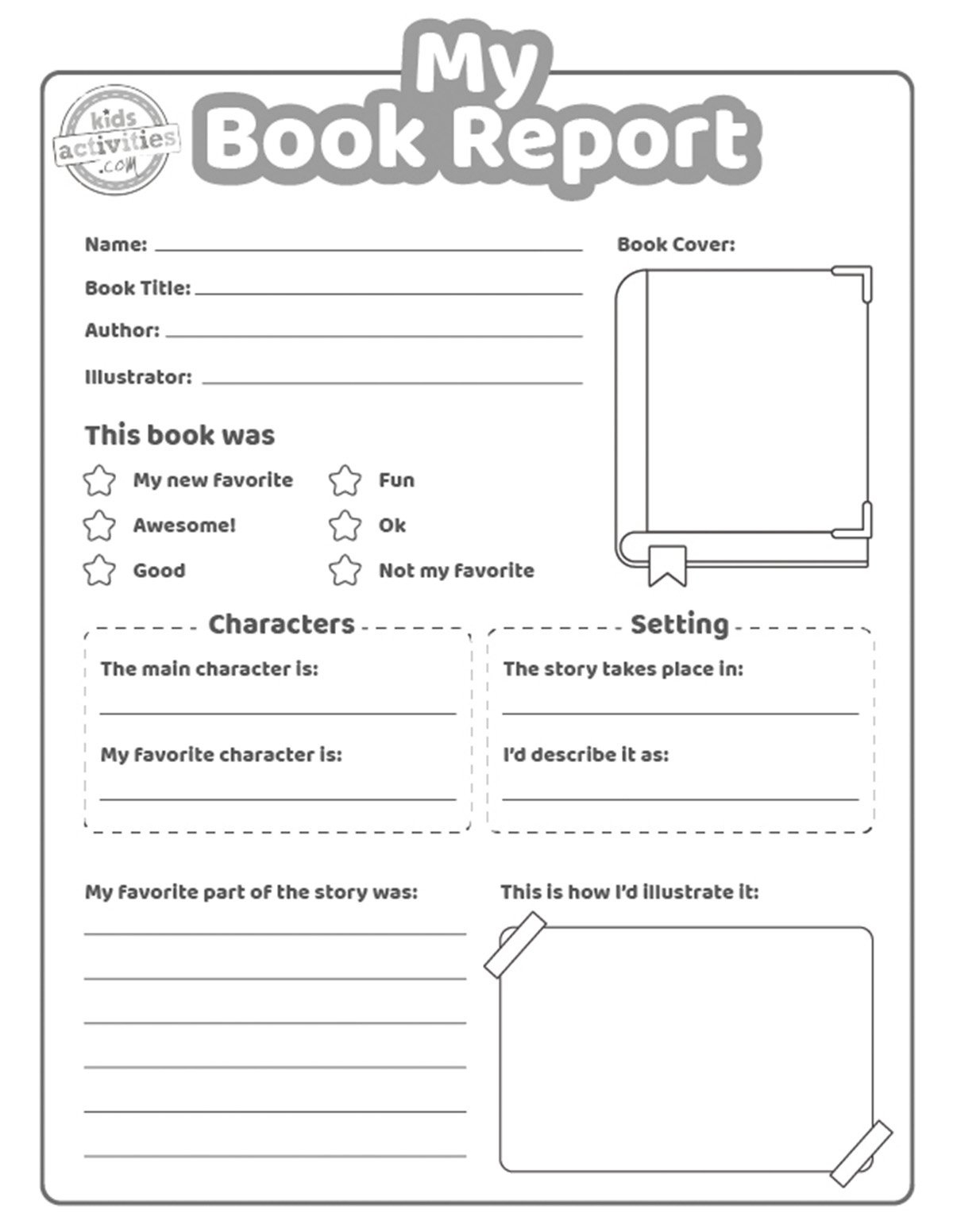 Book Report Template For Avid Readers | Kids Activities Blog with Free Printable Book Report Forms For Elementary Students