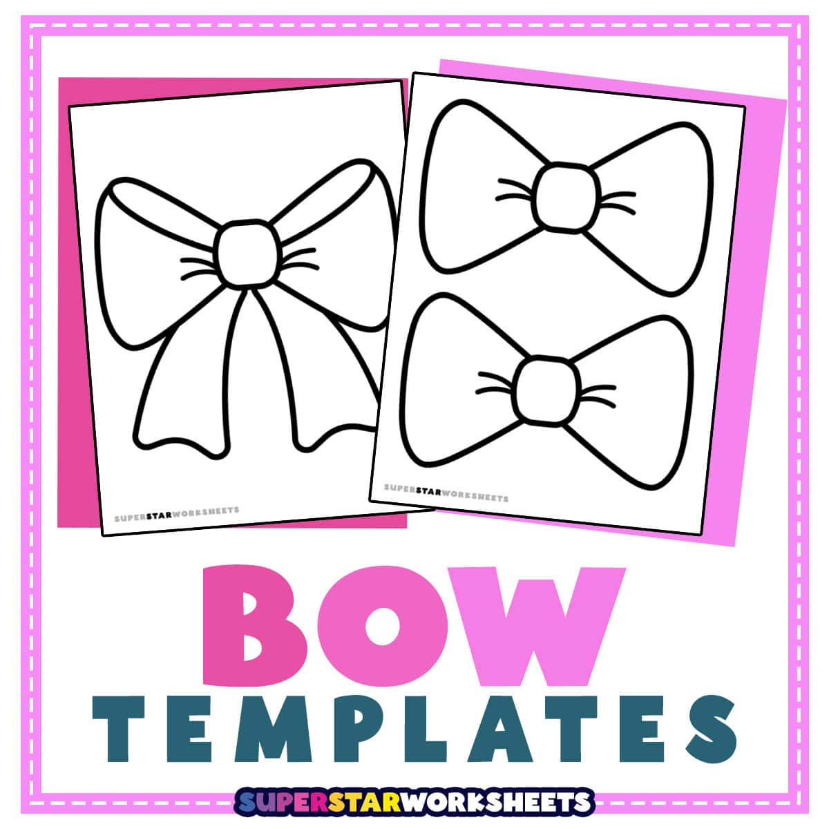 Bow Template (Free Printables) - Superstar Worksheets regarding Free Printable Hair Bow Templates