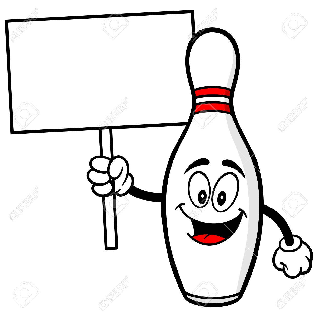 Bowling Pin With Sign Royalty Free Svg, Cliparts, Vectors, And with regard to Free Printable Bowling Clipart
