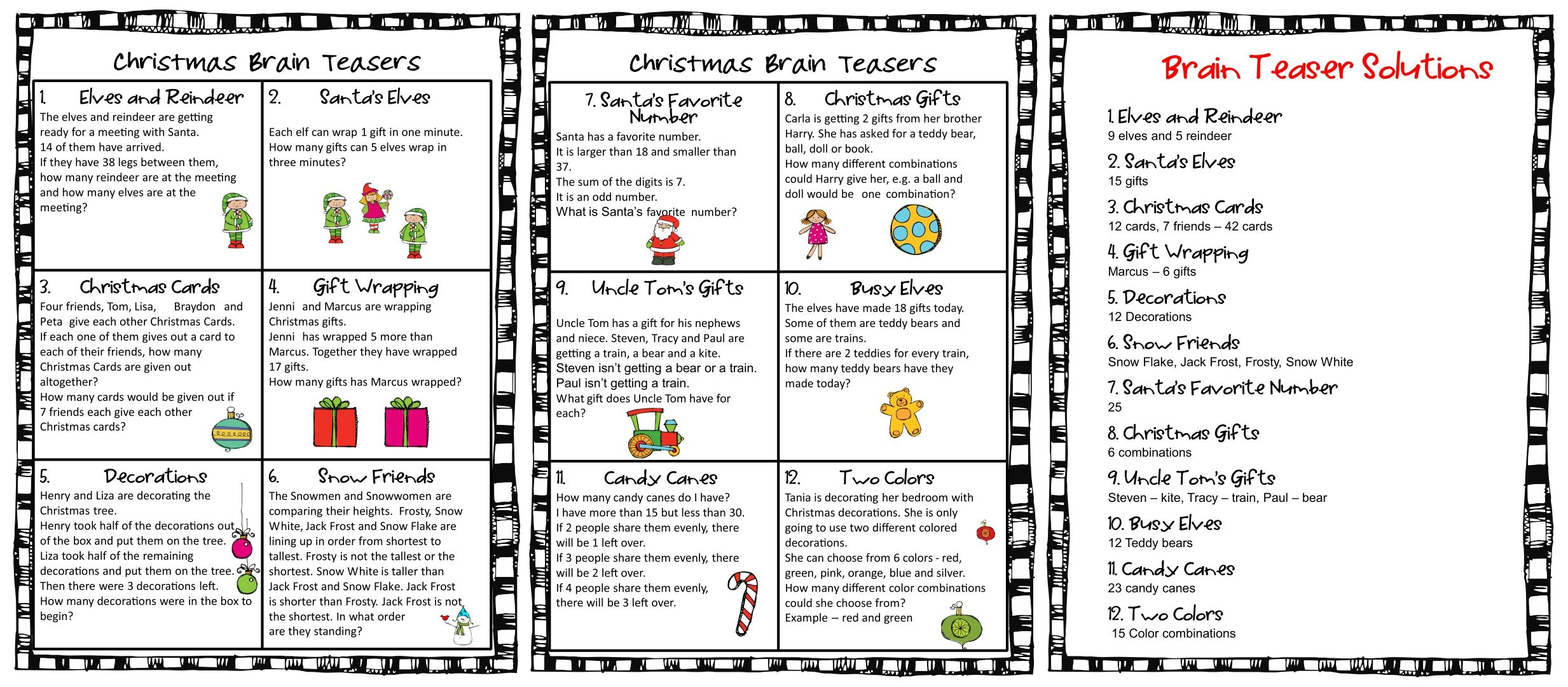 Brainteasers To Get You In The Holiday Spirit — Can You Solve Them with regard to Free Printable Holiday Brain Teasers