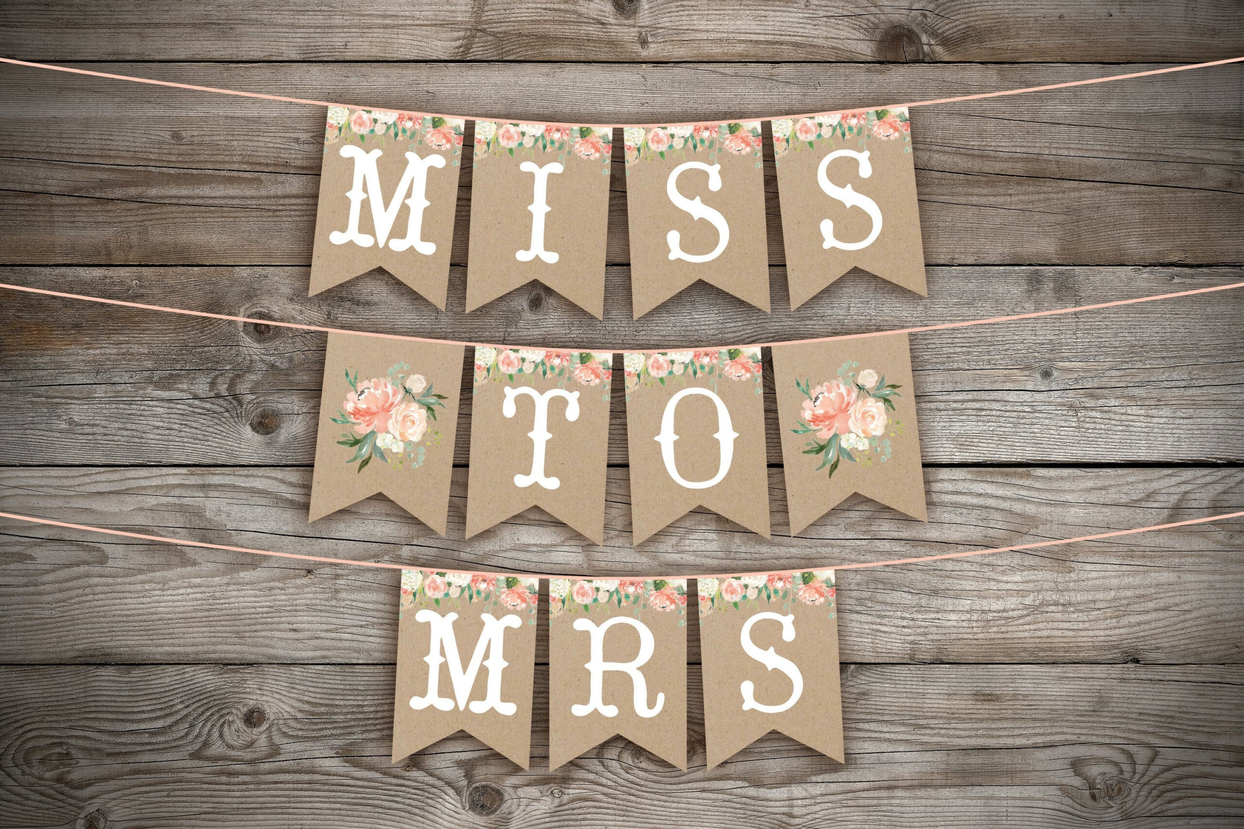 Bridal Shower Banner Miss To Mrs Banner Floral Bridal Shower throughout Free Printable Miss To Mrs Banner