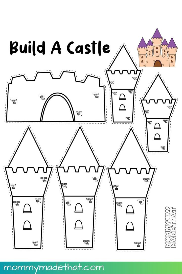 Build A Castle Craft (Free Printable) in Free Printable Castle Templates