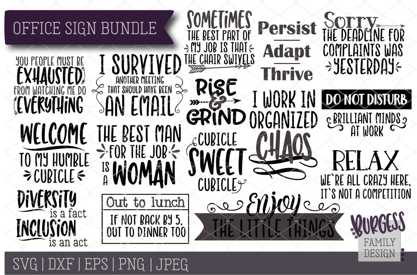 Bundle | Office Signs | Cut Files &amp;amp;Amp; Printablesburgess with Free Printable Funny Office Signs