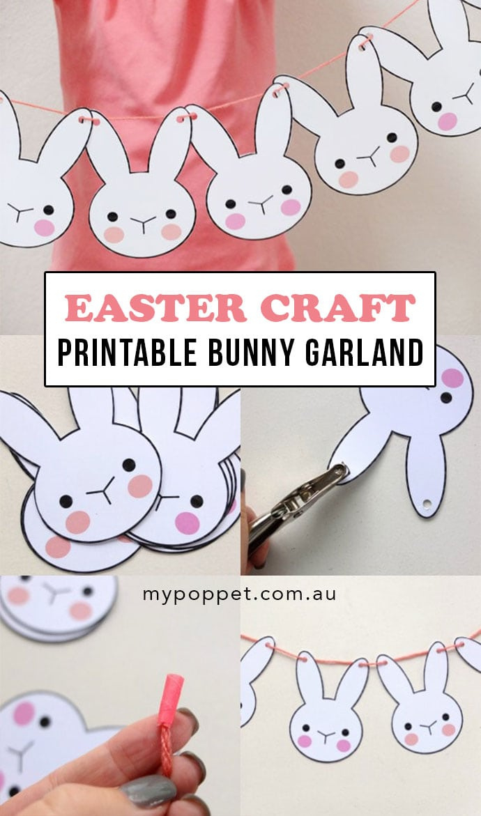 Bunny Bunting - Printable Easter Craft | My Poppet Makes intended for Free Printable Easter Bunting