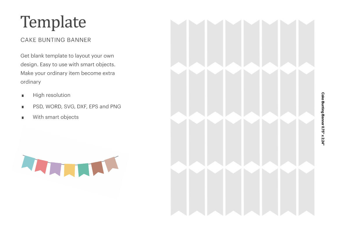 Cake Bunting Banner Template | Silhouette Studio | Cricut with Free Printable Cake Bunting Template