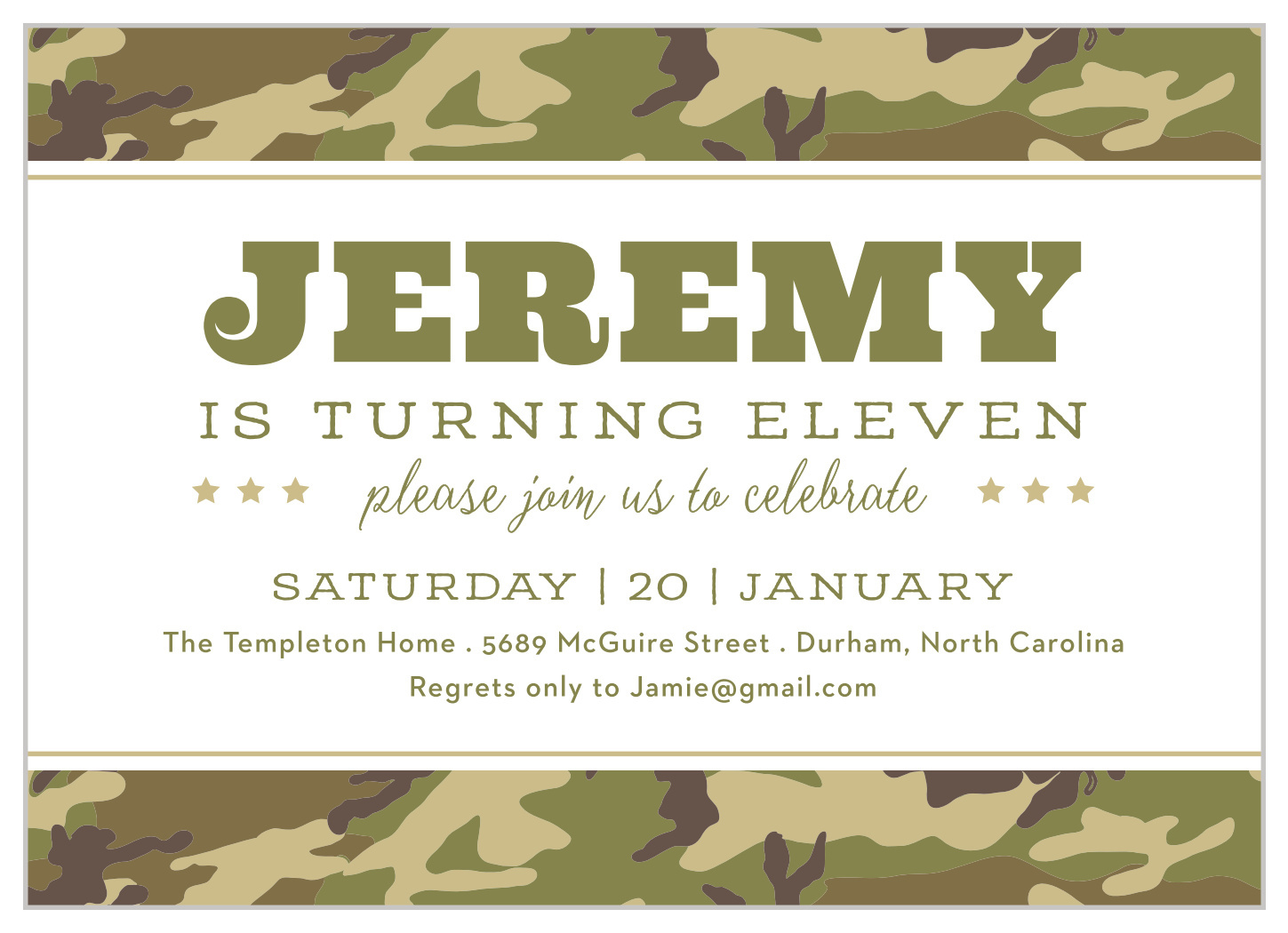 Camouflage Border Childrens Birthday Invitationsbasic Invite within Free Printable Camouflage Invitations