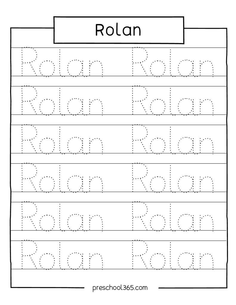 Carson Sadie Levi Rolan Madelyn Name Tracing Sheet with Free Name Printables