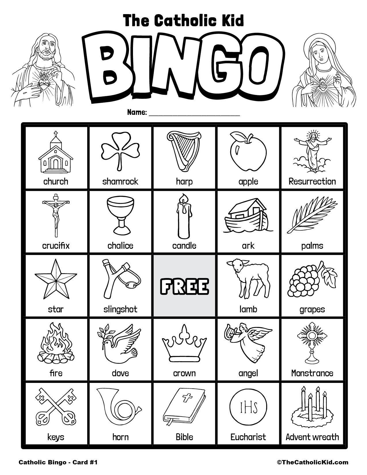 Catholic Bingo Cards - Download Pack - Thecathcolickid inside Bible Bingo Free Printables