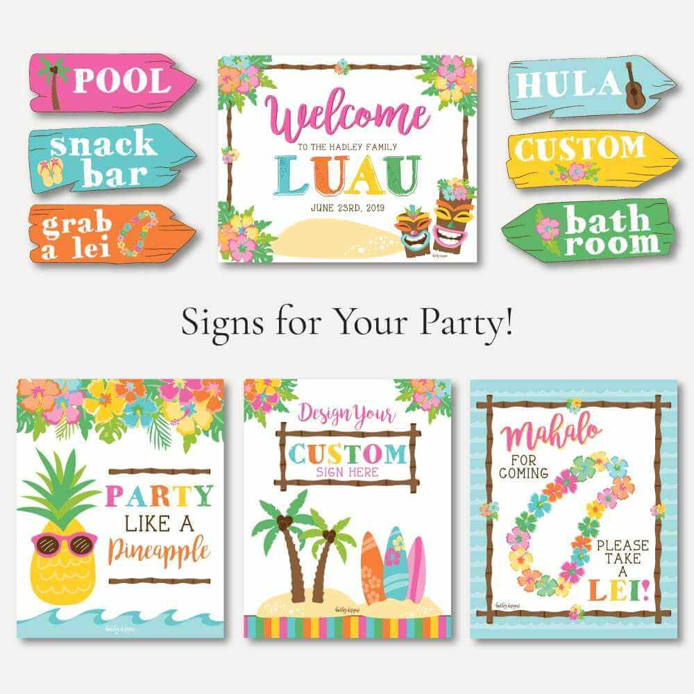 Celebration Circle Printable Luau Themed Party Kit Templates regarding Free Luau Printables