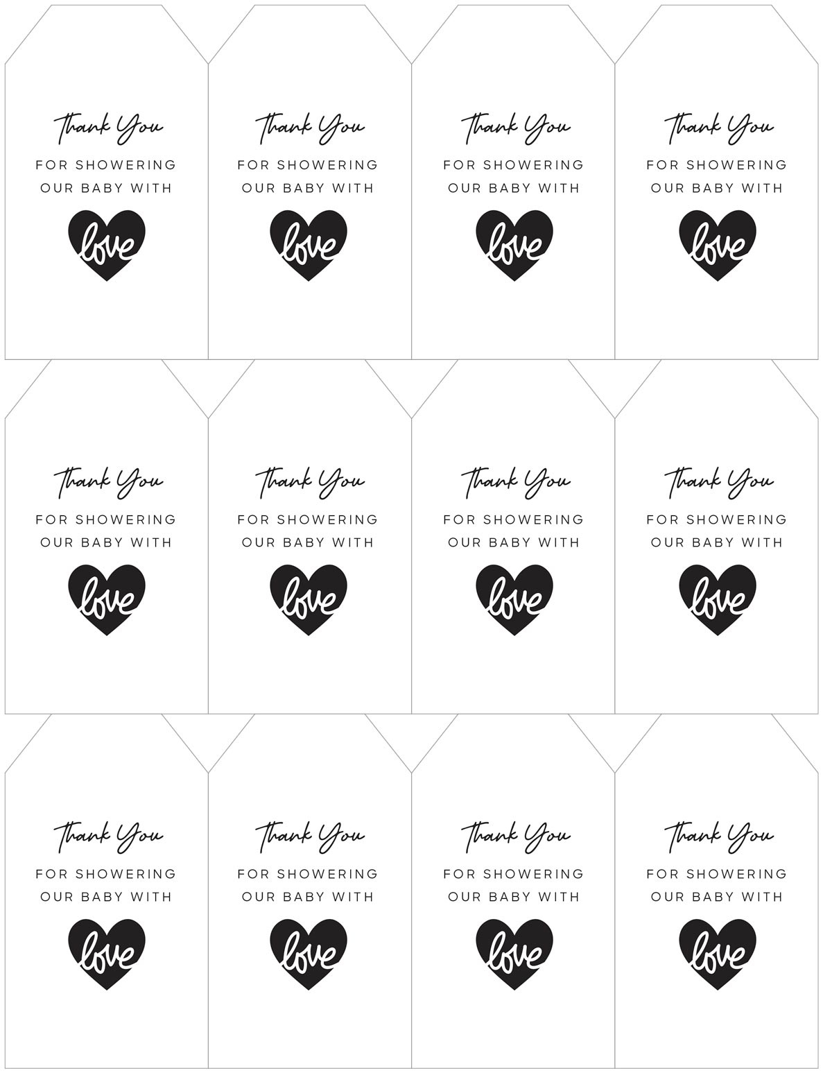 Charming Baby Shower Favor Tags: Free Printable For Your Thank You for Free Printable Baby Shower Gift Tags