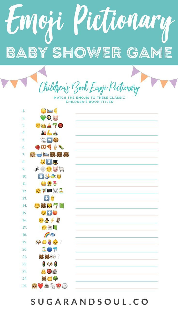 Children'S Book Emoji Pictionary Baby Shower Game Printable for Emoji Baby Shower Game Free Printable