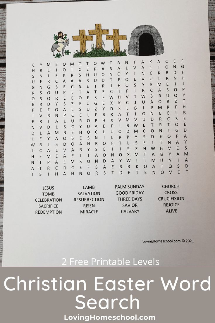 Christian Easter Word Search - Lovinghomeschool in Free Printable Religious Easter Word Searches