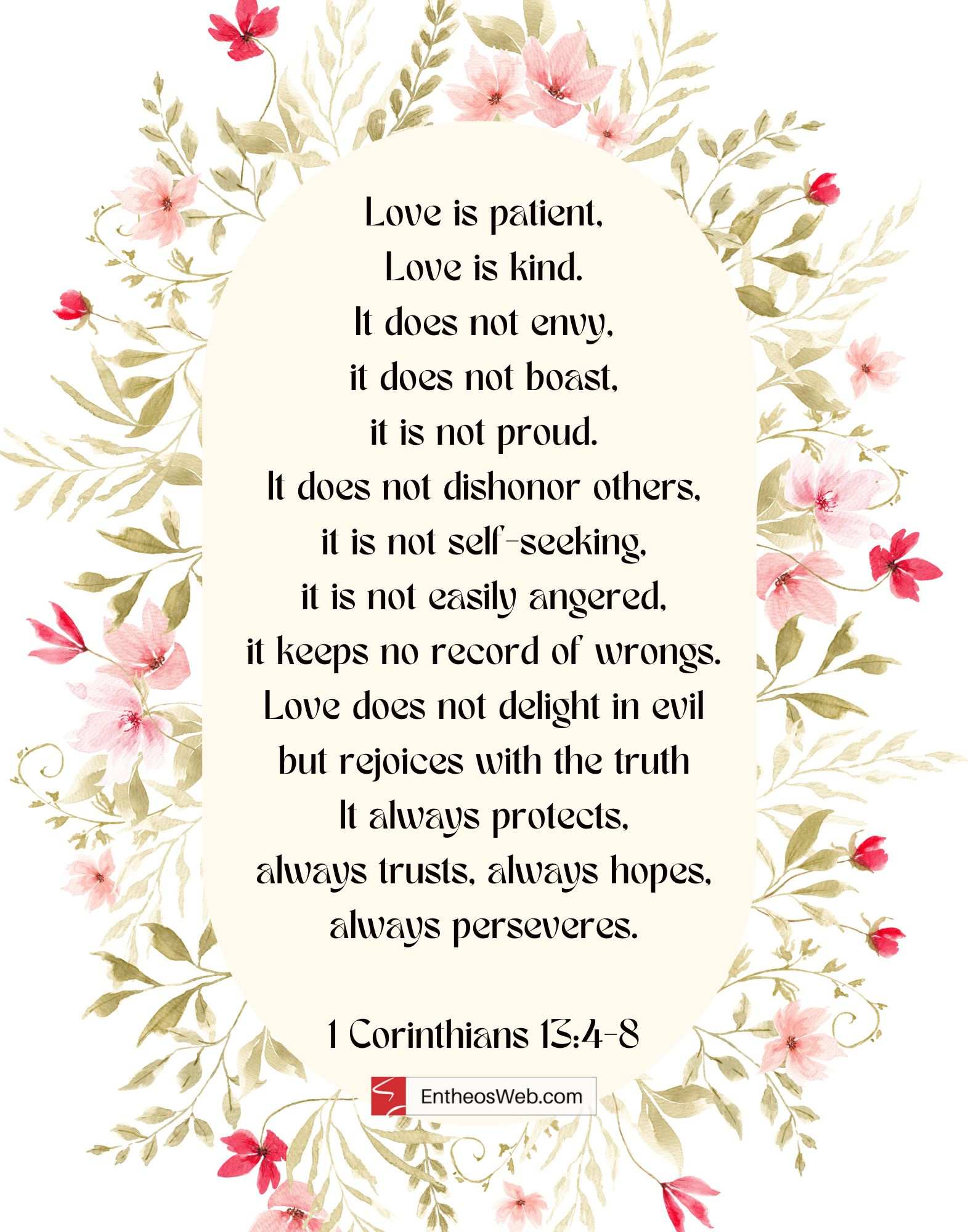 Christian &amp;#039;Love Is&amp;#039; Posters – Pdf | Entheosweb with Love Is Patient Love Is Kind Free Printable