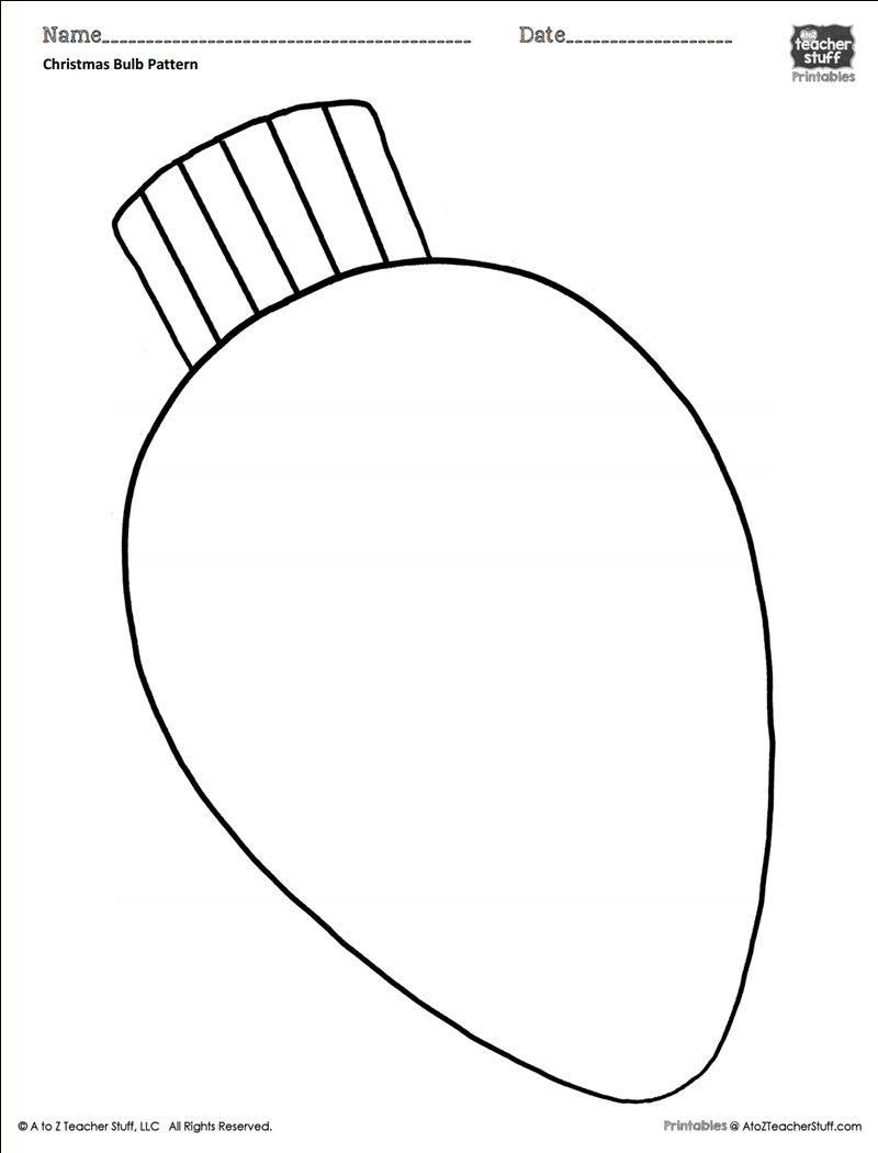 Christmas Bulb Coloring Pattern Or Coloring Sheet | A To Z Teacher in Free Printable Christmas Lights Coloring Pages