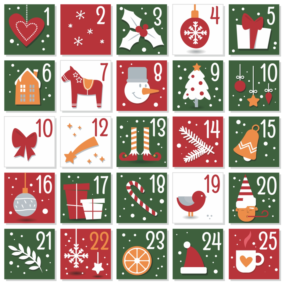Christmas Calendar Numbers - 15 Free Pdf Printables | Printablee for Free Printable Advent Numbers