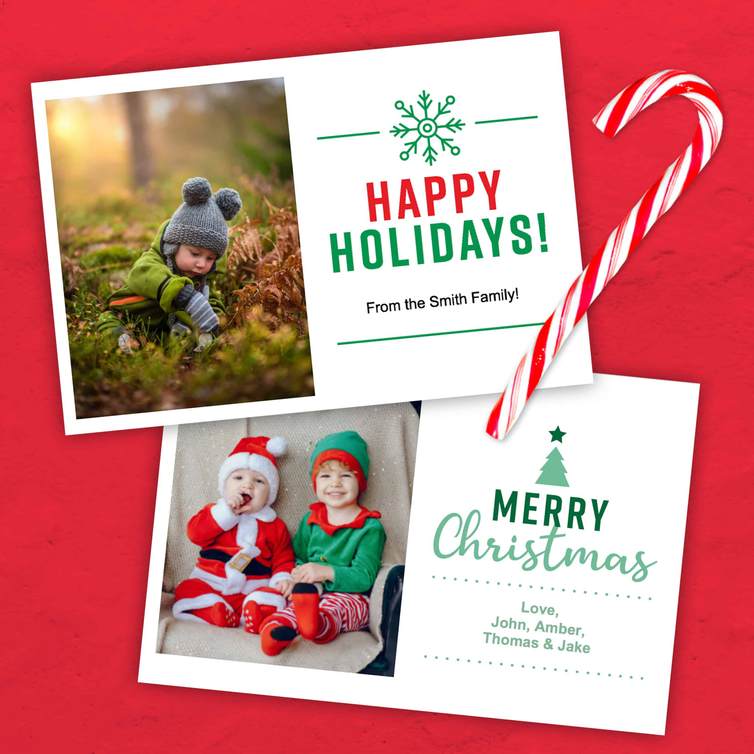 Christmas Card Template (4×6) - Free Printable Download intended for Free Printable Photo Christmas Cards
