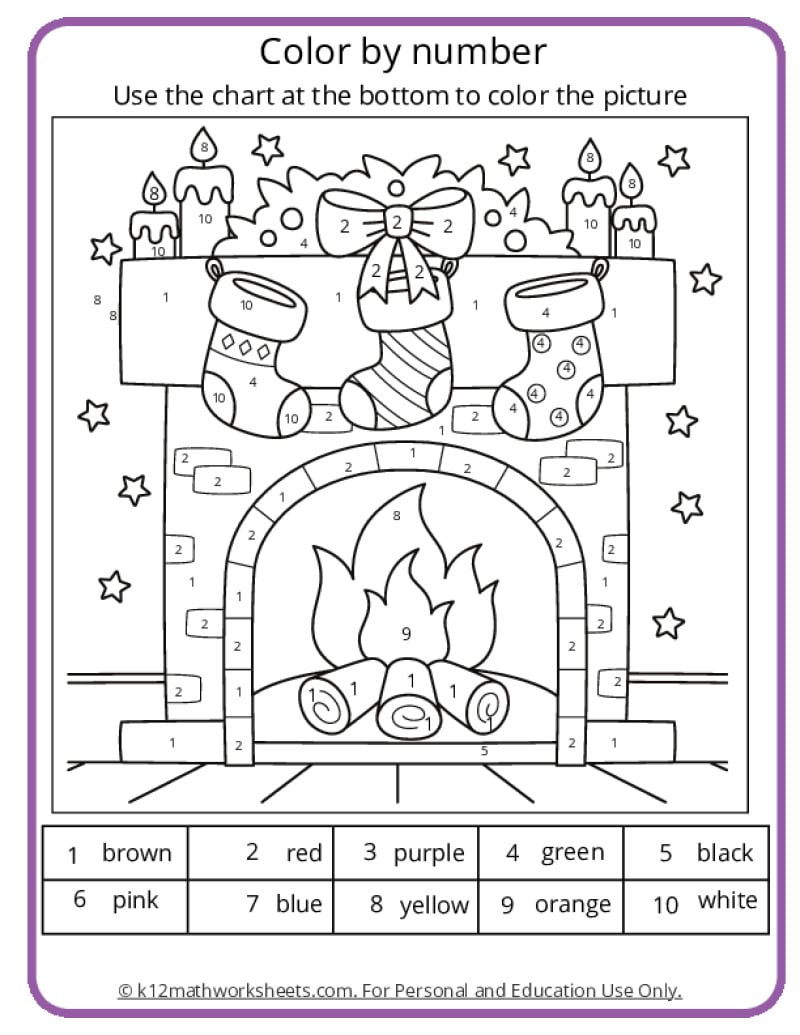 Christmas Colornumber Pages inside Free Printable Christmas Color By Number Coloring Pages