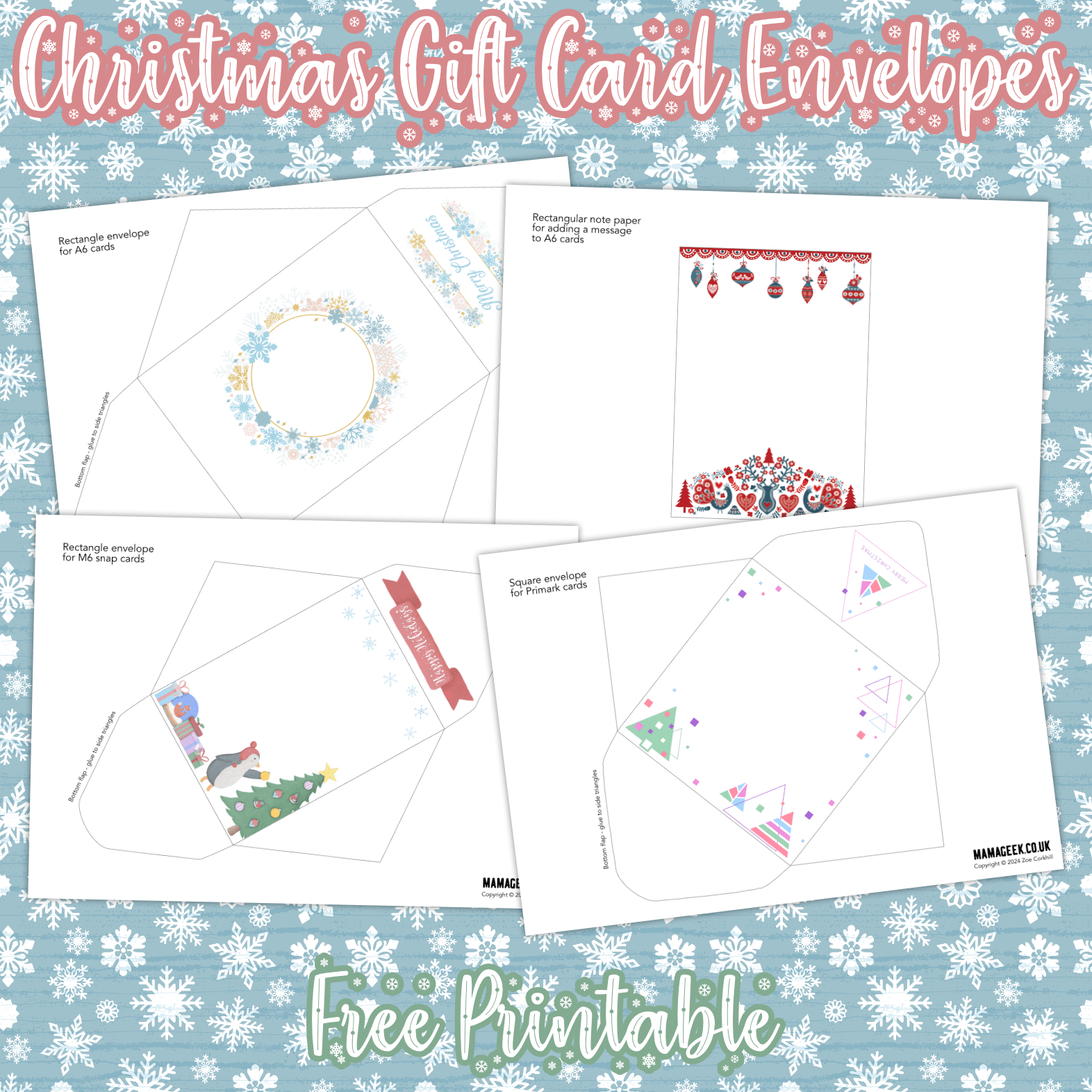 Christmas Gift Card Envelopes – Free Printable | Mama Geek within Free Printable Christmas Gift Card Envelopes