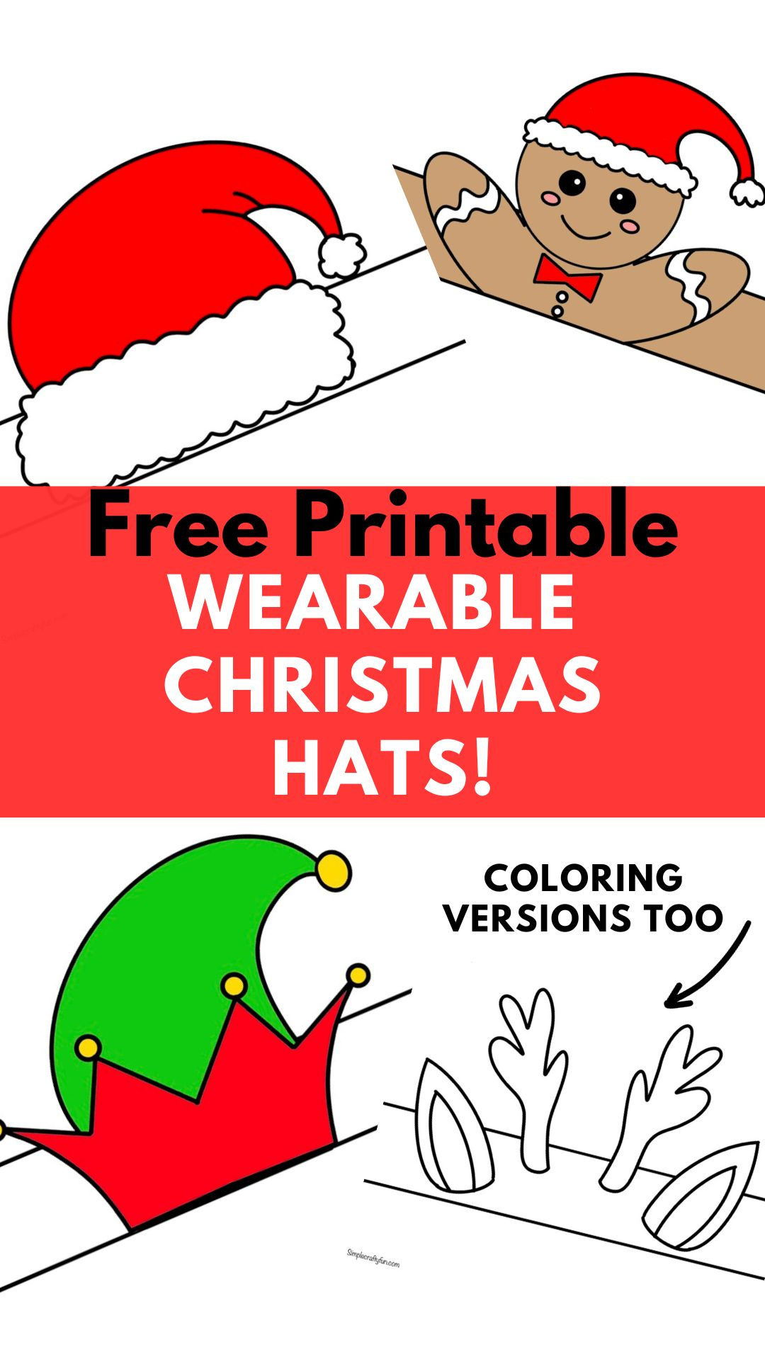 Christmas Hat Printable Crafts Free Printable - for Free Printable Santa Hat Patterns