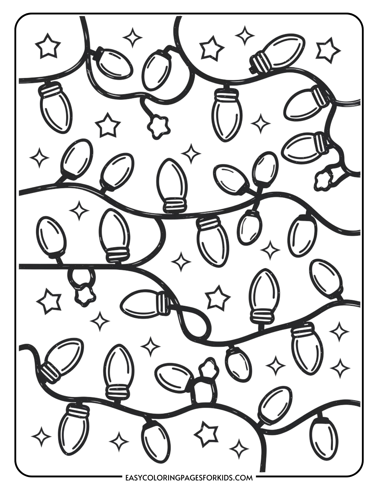 Christmas Lights Coloring Pages (9 Free Printable Pages) - Easy with Free Printable Christmas Lights Coloring Pages