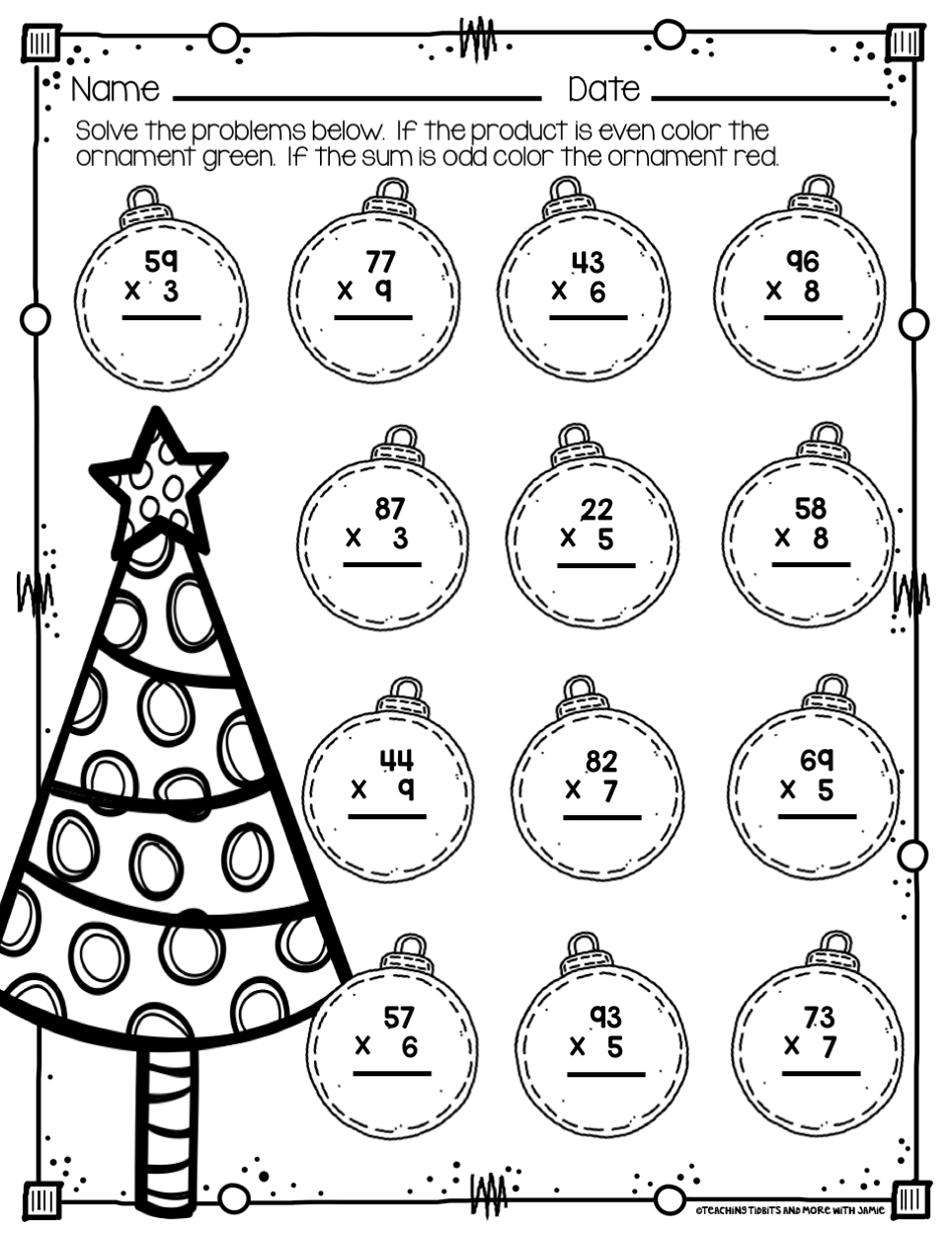 Christmas Math Printables - Worksheets Library regarding Free Printable Christmas Worksheets For Third Grade